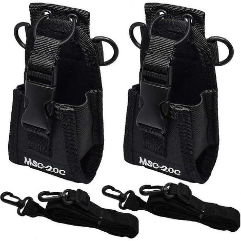 Lot de 2 étuis universels en nylon pour radio, multifonctionnels, avec poche tactique pour talkie-walkie, 13,5 x 8 x 4,5 cm, compatibles avec téléphone, GPS et talkie-walkie.-AquaForge (1/3)