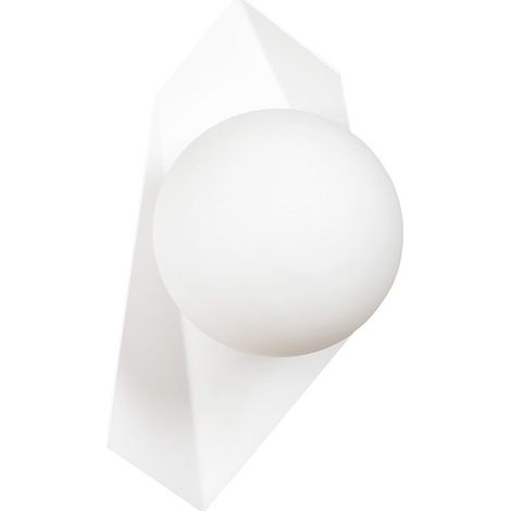 Lampada a Parete Drifton, Acciaio verniciato a polvere, Vetro, Bianco, 20x30x16 cm