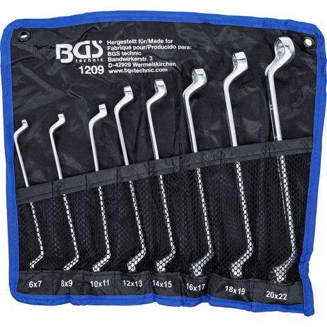 Jeu de cles polygonales bgs technic contre coudees de 6 à 22 mm en pochette (1/4)