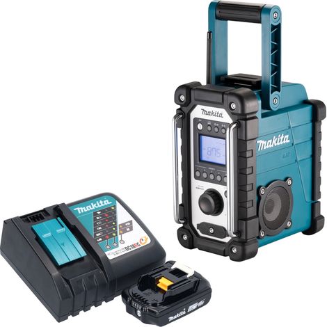 Makita DMR 116 RA1 Akku Baustellenradio 14,4 - 18 V AM FM AUX + 1x Akku 2,0 Ah + Ladegerät