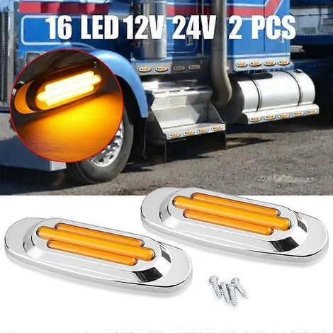 Feux de position latéraux à DEL rouge ambre pour camion, remorque, camping-car, autobus, jaune (1/5)