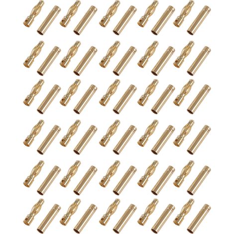 30 Sets RC-Batterie-Stecker/Buchsen-Steckverbinder, Messing, vergoldet, Bananenstecker für ferngesteuerte Modelle (1/5)
