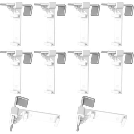 10 Pcs Support de Serrage Long pour Klemmfix Store Double, Fixation Store sans Percage Fenetre, Supports de Serrage Longs Fixation Attache Rideau pour PVC Fenêtre en Bois Store Enrouleur sans P (1/4)