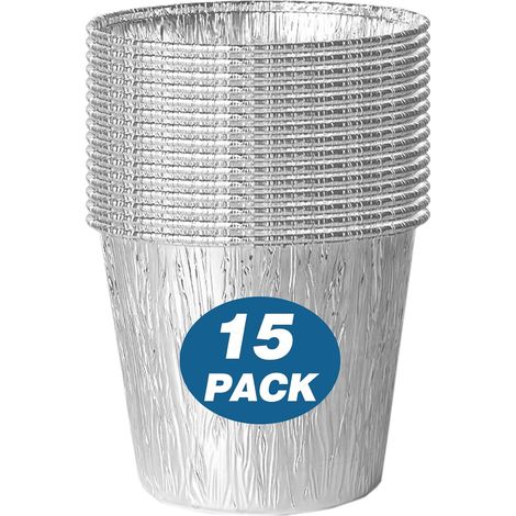 Paquete de 15 revestimientos de aluminio para cubos de grasa para Traeger Pro Series, Pit Boss, pellets de humo, accesorios para barbacoa, 12,611,6 cm (1/5)