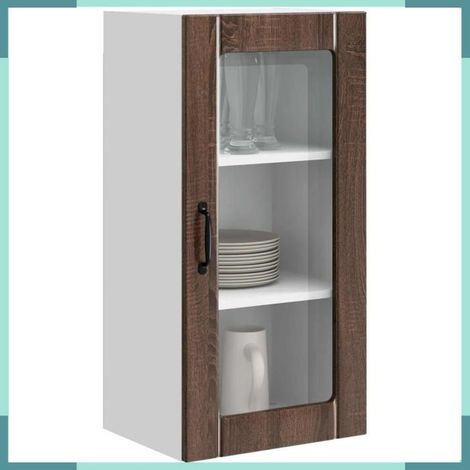 Armoire murale de cuisine - 885350 - Chêne brun - Lot de 2 - 4 portes, 6 étagères (1/5)