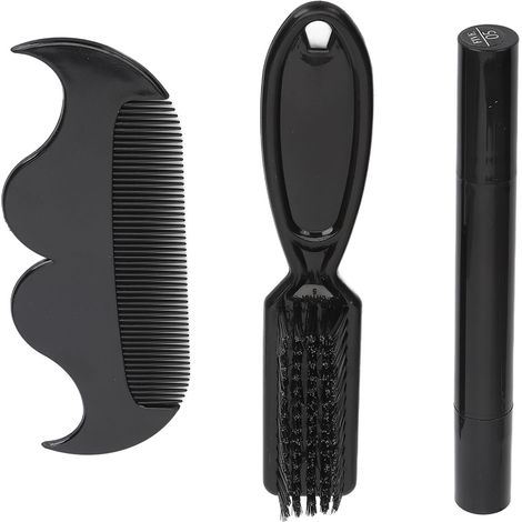 Stylo de coloration barbe 2 en 1, double embout fourchu, 4 pointes, waterproof anti-transpiration, tenue longue durée, remplissage et coiffage, noir. (1/5)