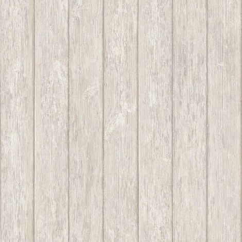 Galerie Beige Cream Wood Effect Wallpaper Rustic Modern Stylish Paste The Wall (1/4)