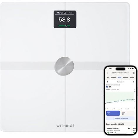 WITHINGS Body Smart - Balanza conectada WIFI de impendancia Blanca
