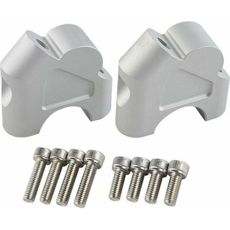 royaluxe -Rehausss de Guidon Moto Riser Guidon Argenté 22mm pour BMW R1200GS LC R1250GS 1G13 K50 pièce de rechange-1 Paire (1/5)