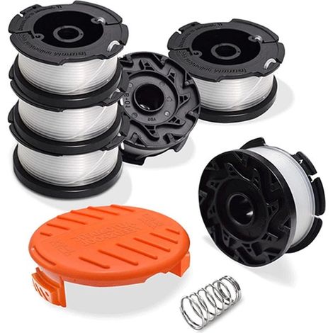 Carrete de hilo para desbrozadora, 6 carretes de hilo de nailon negro, Compatible con varios modelos de máquinas (1/5)