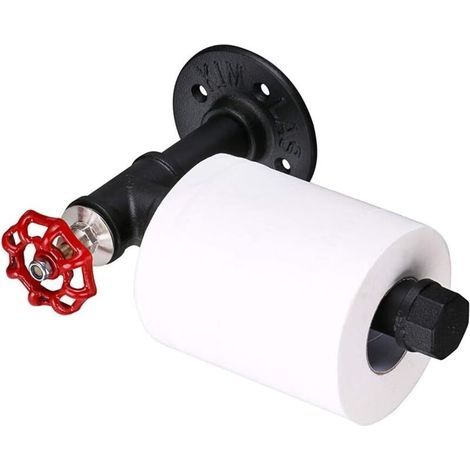 Porte-papier toilette mural - Style vintage et industriel - Accessoire de salle de bain (1/5)