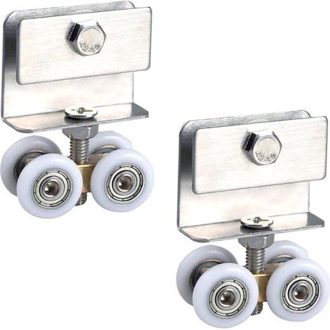 CSPARKV Roulette Porte Coulissante Douche Galets - Roues Accessoires Roulement MéTalliques Roue Suspendue Poulie Pour Coulissantes, En Verre Salle Douche, Appareil à Rail Ferrure, 2 Pièces (1/4)