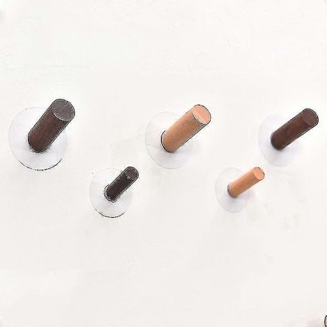 Set mit 2 massiven Wandhaken aus schwarzem Walnussholz, kein Bohren oder Kleben erforderlich, für Kleidung. Schlichter und kreativer Wandhaken für die Veranda.