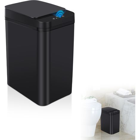 Poubelle automatique 12 L avec capteur intelligent, ouverture sans contact par geste, ABS haute qualité, noir (1/5)