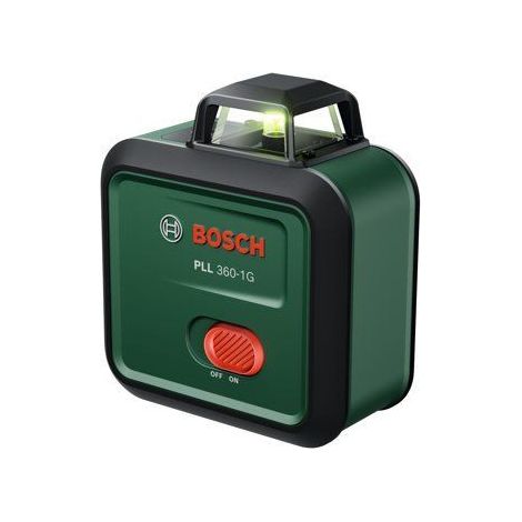 Laserlinien BOSCH - PLL 360-1 G - Mit einem Stativ TT120, einer Schutzhülle, einer Bedienungsanleitung und Batterien.