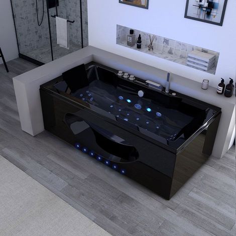 Baignoire balnéo Caïman Black 32 jets Whirlpool (1/5)