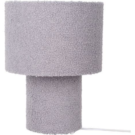 Naeve FLUFFY Lampe de table cylindrique grise 1xE27