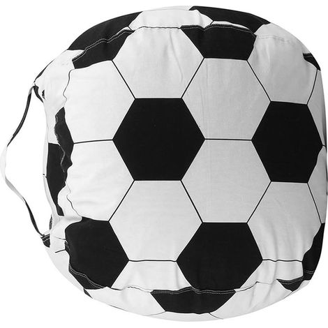 Paquet de Rangement pour Peluches en Polyester Motif Football Poignée pour Garçon et Filles, Housse de Pouf Fonctionnelle et Pratique pour Chambre (1/5)