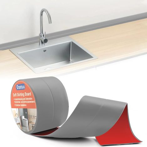 Bande D'étanchéité Autocollante Pour Salle De Bain - Pvc Imperméable, 38 Mm X 5 M, Facile à Monter Sans Perçage - Pour Les Plans De Travail De Cuisine, Salle De Bain, Salon (1/5)