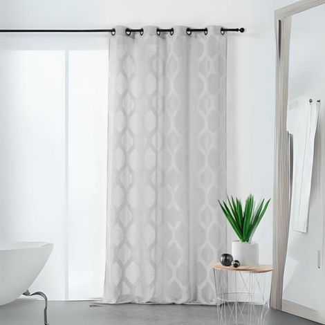 Voilage géométrique moderne - 140x250cm - Gris (1/2)