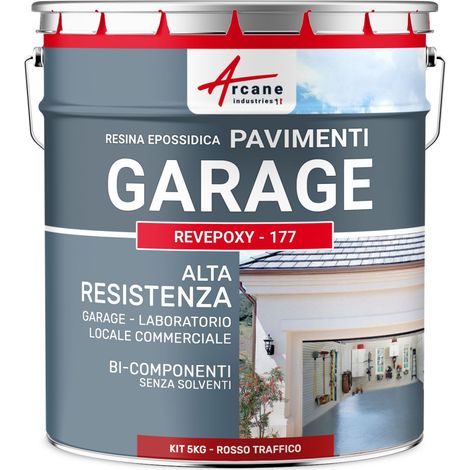 Resina epossidica per pavimenti garage - REVEPOXY - 177 - 5 kg (fino a 16 m² in 2 strati) Rosso segnaletico - RAL 3020 - ARCANE INDUSTRIES