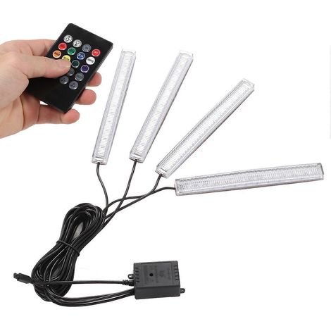 Ambientebeleuchtung für den Fahrzeuginnenraum, 4-adrig, Multifunktionsmikrofon, universelle farbige LED-Sockellampe