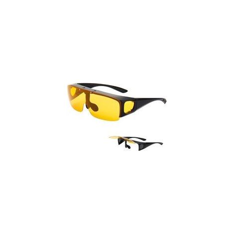 Lunettes Conduite de Nuit - Verres Réversibles pour Porteurs de Lunettes de Vue - Verres Jaunes Anti-Éblouissement, Monture Réglable, Design Unisexe pour Hommes et Femmes (1/5)