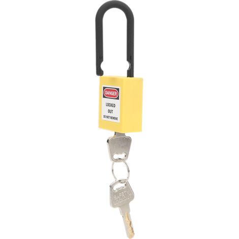 Dispositif de verrouillage de sécurité en nylon 38mm, isolant et anti-poussière pour chantier, couleur jaune vif (1/5)