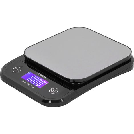 Wasserdichte, per USB aufladbare Küchenwaage, schwarze elektrische Lebensmittelwaage 10 kg/1 g, grammgenau (1/5)