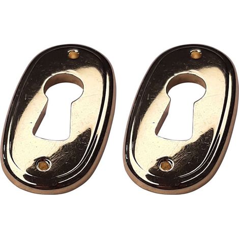2x Entrée de clé modèle ovale 21 x 38mm en zamac doré Clef Meuble DIY Serrure Verrou Restauration Rénovation Or (1/3)