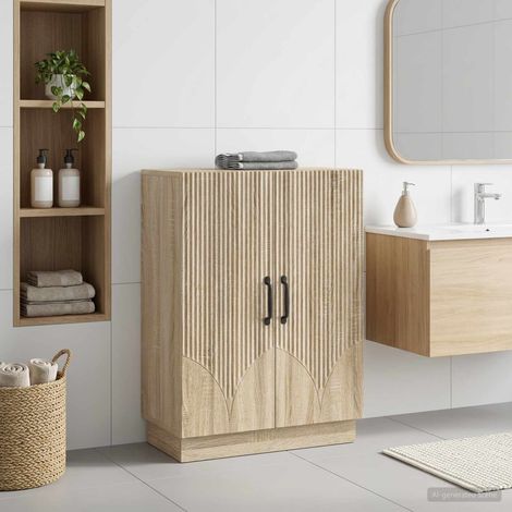 vidaXL Bathroom Storage Cainet HOORN Sonoma Oak 59.5 x 31 x 77 cm (1/5)