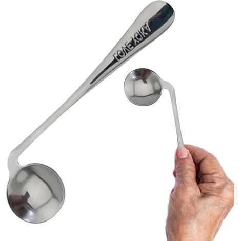 Cuillère à coude de vieil homme, cuillère à fourchette à coude Ustensile Cuillère auto-alimentée pour les personnes (1/5)