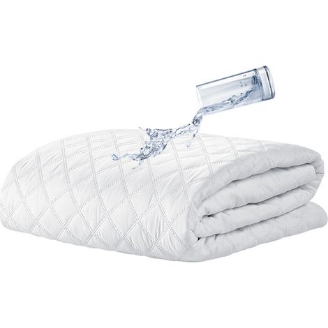 Coprimaterasso Trapuntato Impermeabile Micro Traspirante Silenzioso Barriera Liquidi Lenzuolo Angoli Elasticizzati SalvaMaterasso Poliestere Bianco Bianco - Singolo