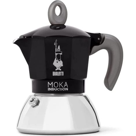 Cafetera Bialetti New Moka Induction Negra 4 Tazas para Todo Tipo de Cocinas
