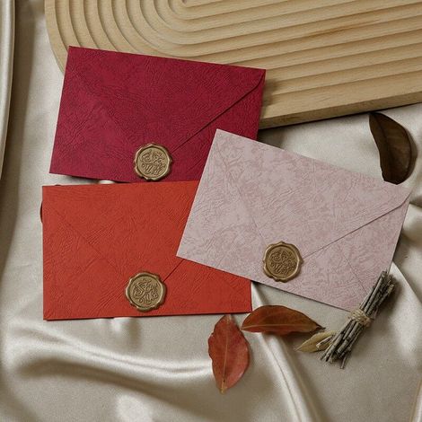Enveloppes- Enveloppe 3 couleurs + 10 feuilles de papier + 3 tampons de peinture incendie