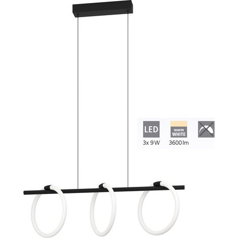 Lampe suspendue caranacaca plastique blanc LED 3x9w 3000K L: 78 cm B: 23cm H: 110cm (1/5)