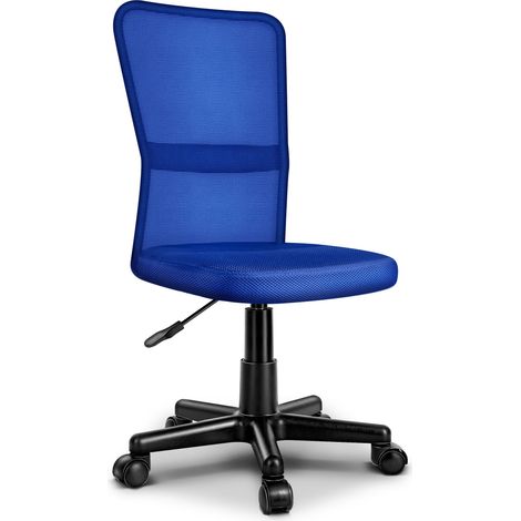 TRESKO Sedia da ufficio sedia da scrivania girevole, in 6 colori diversi, regolabile in altezza, sedile imbottito, sedia ergonomica, pistone approvato SGS (Blu) (1/5)