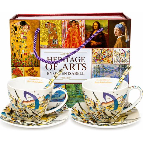 Porzellantassen und Untertassen, 2-teiliges Set, Kandinsky, als Geschenk (1/4)