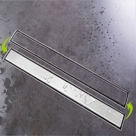 Aica Sanitaire – Caniveau de douche inox 110 cm – Épaisseur 1,2 mm – Débit 30L/min – Anti-reflux intégré – Bordure d'étanchéité 2 cm (1/5)