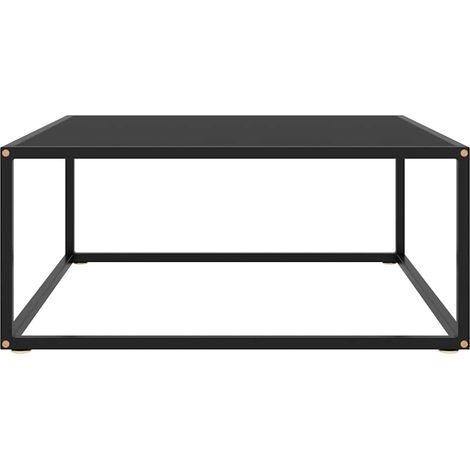 Maison Exclusive - Tavolino da Salotto Nero con Vetro Nero 80x80x35 cm