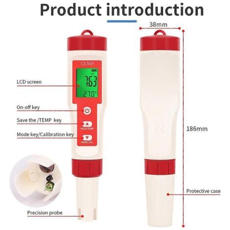 5-in-1 Chlor-Teststift zur Wasserqualitätsmessung (1/5)