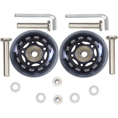 1 Paire Roues, Diamètre 70mm, Caoutchouc et Acier, Silencieuses, Pour Bagages (1/5)