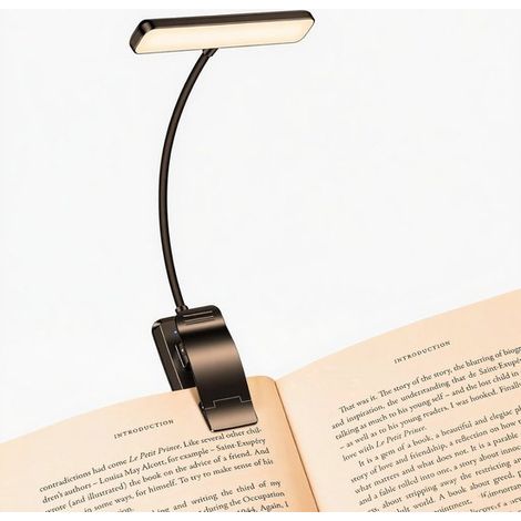 1 lampada da lettura/lettore a LED con funzione memoria, 3 modalità di protezione degli occhi, regolazione continua dell'intensità luminosa, batteria a lunga durata, lampada da letto flessibile a 360° (1/5)