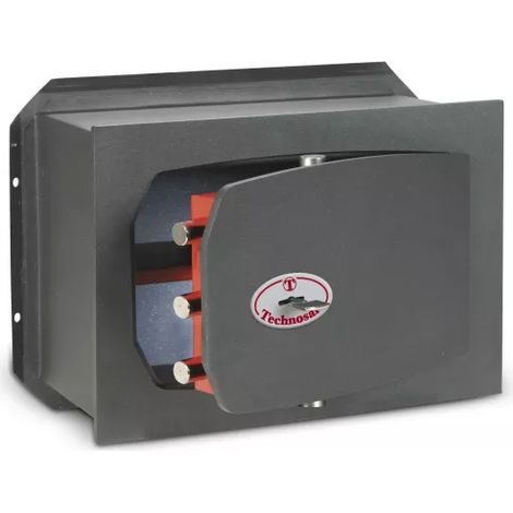 TECHNOSAFE - Coffre-fort à emmurer à fermeture à clé double panneton, 5 pênes, 21L, 34x46x20 cm