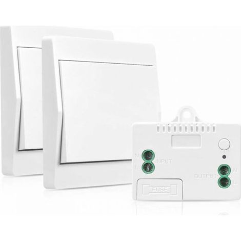 (2er-Pack) Batterieloser, autarker Funkschalter, Funkfernbedienung mit Sender und Empfänger, 200 m Reichweite, 433 MHz (1/5)