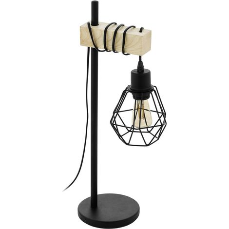 Eglo Tischlampe Townshend 50 x 22 cm schwarz/braun Lampen (1/3)