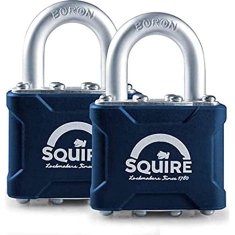 Squire 35T 35T Stronglock Card (2) Padlocks 38mm Open Shackle Keyed HSQ35T
