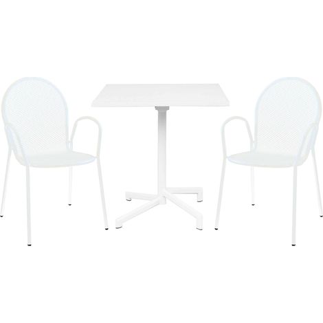 OPERA - set tavolo in alluminio cm 70 x 70 x 73 h con 2 poltrone Maris (1/5)