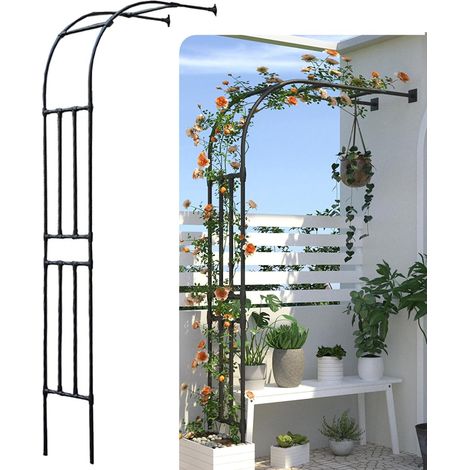 Arche de Jardin Demi-côté, tonnelle de Jardin Robuste, Cadre en Acier, Demi-Arc pour Plantes grimpantes, Roses (1/5)