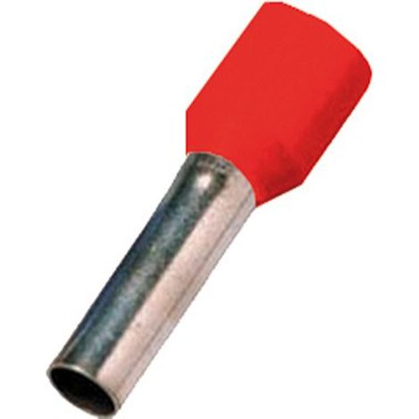 Terminale A Bussola Isolato Din 1Mm² L:8 Mm Rosso ( Intercable Cod. Iciae18 )